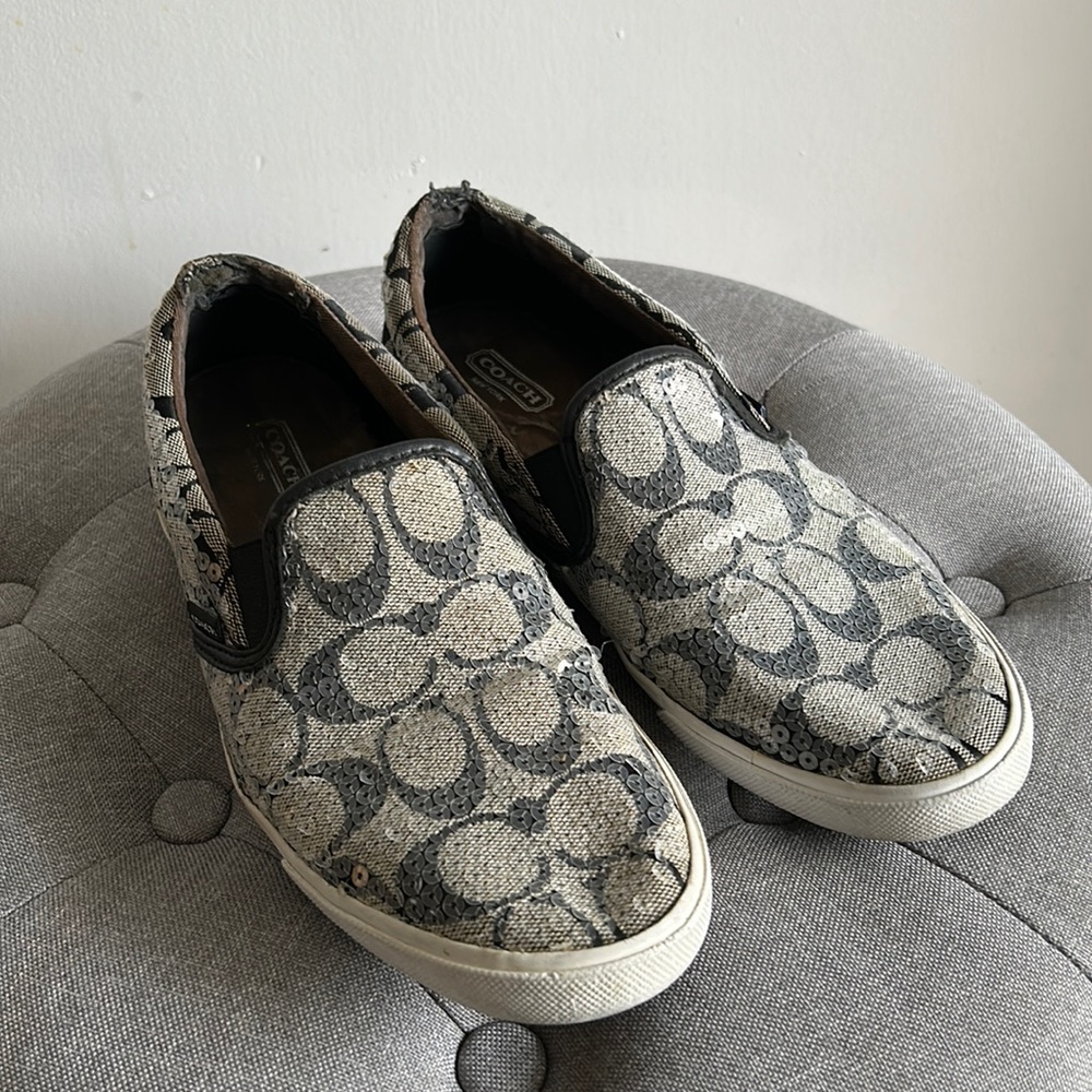 Coach size 7-7.5 Sequin Loafer Shoes